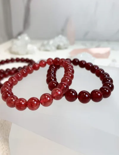 Natural Strawberry Quartz Crystal Bracelet