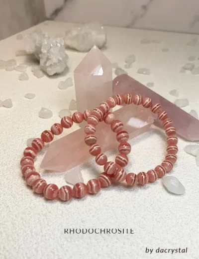 红纹石 Top Grade Argentina Rhodochrosite Bracelet - Beautiful Lace Layer