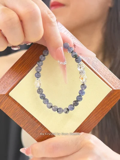 PUREA Customized Iolite x Black Gold Super Seven crystal bracelet