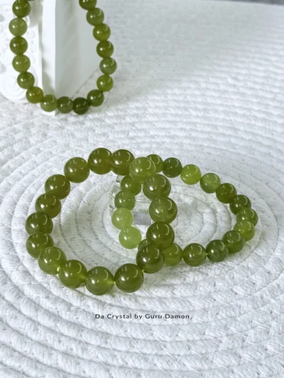 Serpentine Jade Crystal Bracelet 岫玉水晶
