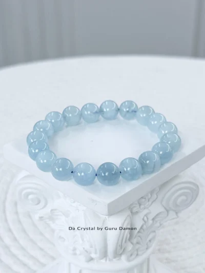 Sky Aquamarine Crystal Bracelet by Da Crystal Malaysia 天然海蓝宝水晶手串
