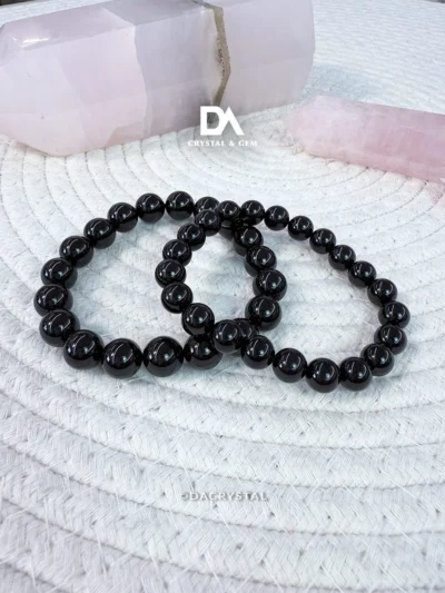 Shop Black Tourmaline Bracelet with Da Crystal黑碧玺水晶手串