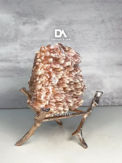 Polished Coral Calcite Stone – Gentle Energizing Crystal for Joy and Stability