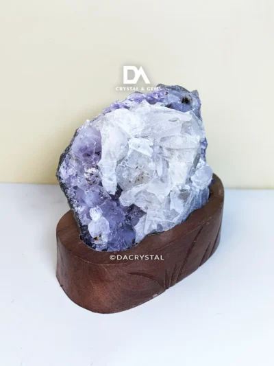 Purple Amethyst with White Calcite Cluster
