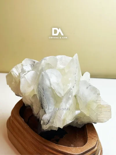 Quartz mineral specimen display with natural crystal points and translucent crystalline textures