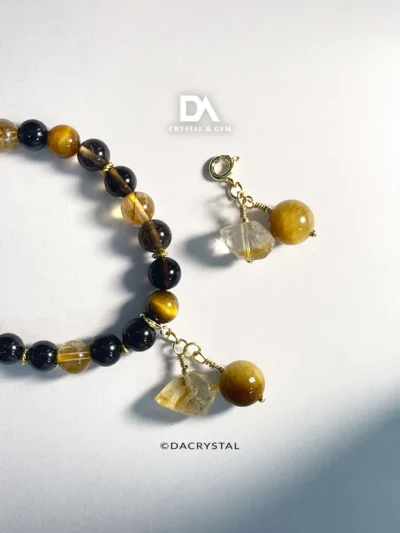 Yellow Tiger Eye & Citrine Charm | Nova · 煜 Crystal Bracelet Dangle for Abundance crystal bracelet with dangling accessory