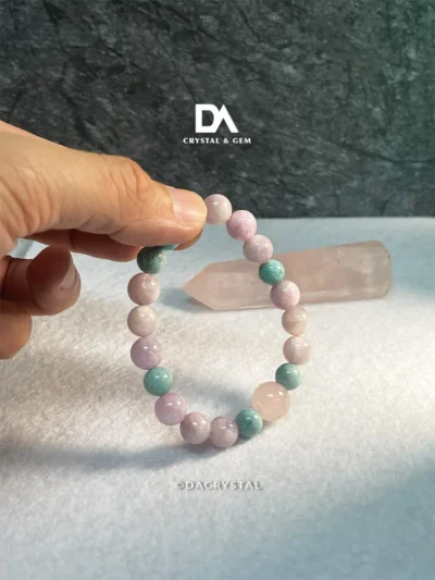 Harmonize Love bracelet flat lay calming crystal jewelry emotional healing bracelet