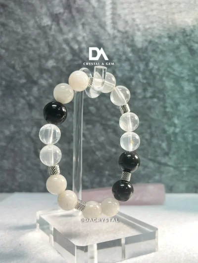 moon inspired crystal bracelet flat lay intuition meditation calm energy jewelry