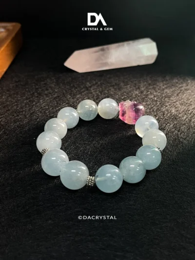 Personalized Aquamarine x Fluorite Bracelet for relaxation