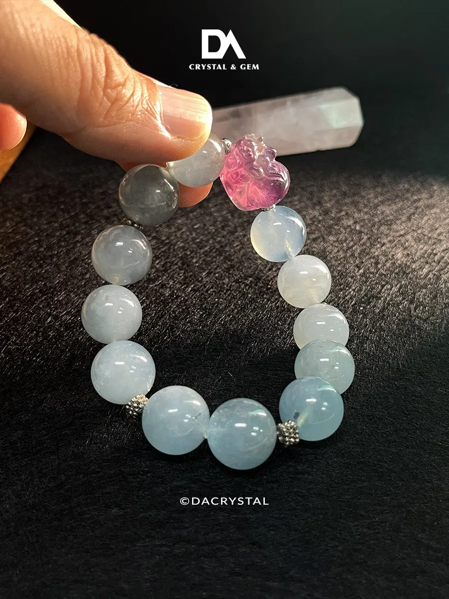 Aquamarine x Fluorite Crystal Healing Jewelry