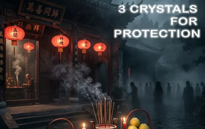 Ghost Month Chinese temple with lanterns, incense and spiritual atmosphere