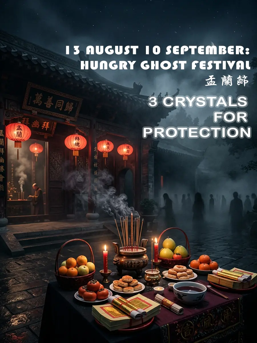 Ghost Month Chinese temple with lanterns, incense and spiritual atmosphere