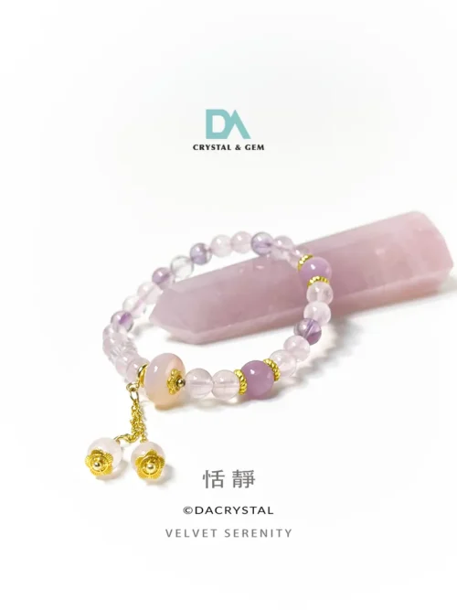 Velvet Serenity Crystal Bracelet unlock heart chakra & restock inner harmony