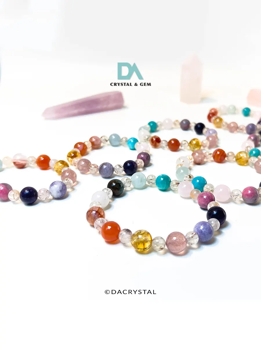 PERFECT10 ALL IN ONE CRYSTAL BRACELET; Balancing emotional grace with magnetic confidence, it surrounds your presence with harmonious abundance and effortless authority.