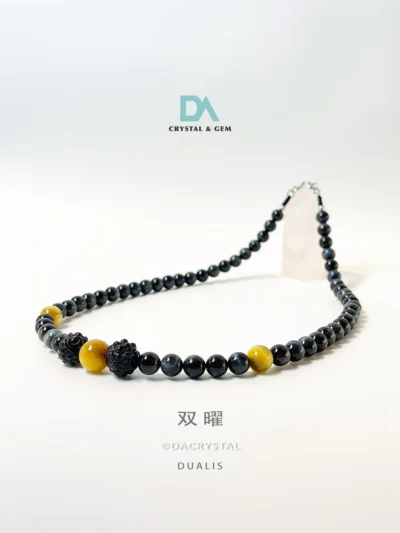 双曜 Dualis Premium Blue Yellow Tiger Eye Necklace by DA CRYSTAL KEPONG KL MALAYSIA.