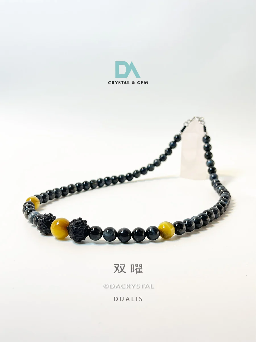 双曜 Dualis Premium Blue Yellow Tiger Eye Necklace by DA CRYSTAL KEPONG KL MALAYSIA.