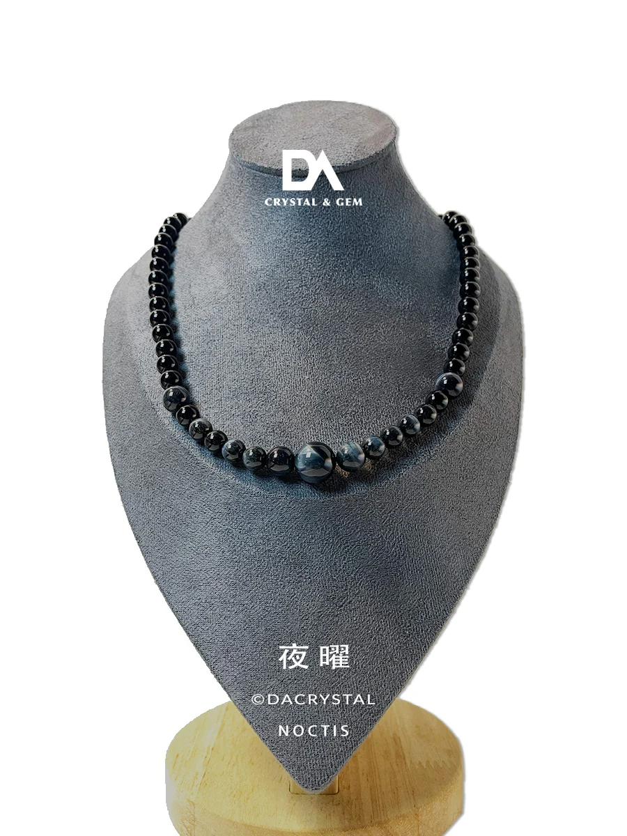 Shop Blue Tiger Eye Obsidian Protective Necklace by Da Crystal Malaysia Natural Crystal Store(夜曜|NOCTIS)